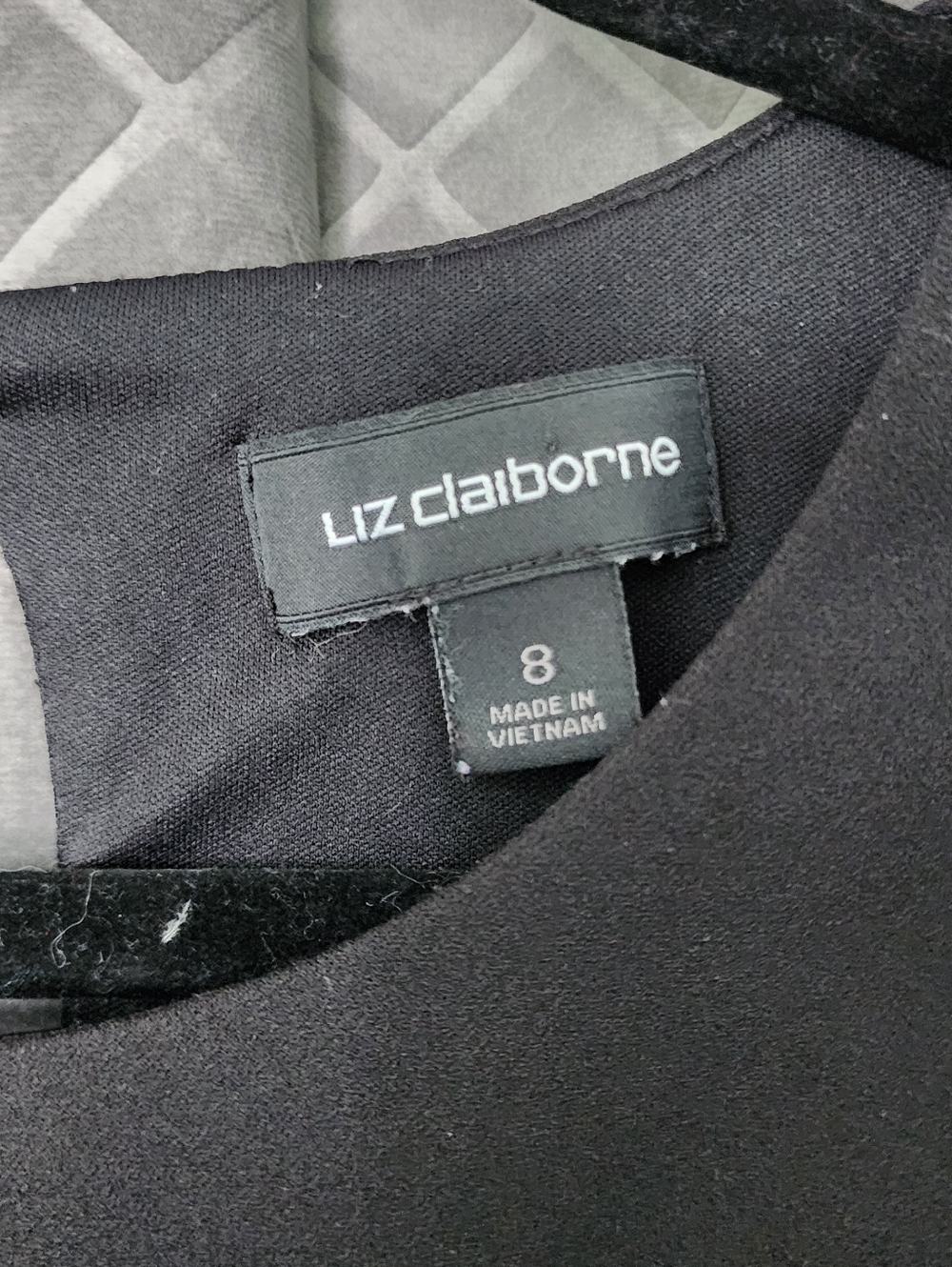 Liz Claiborne Black Fit-and-Flare Midi Dress with Lace Trim - Picture 4 of 5